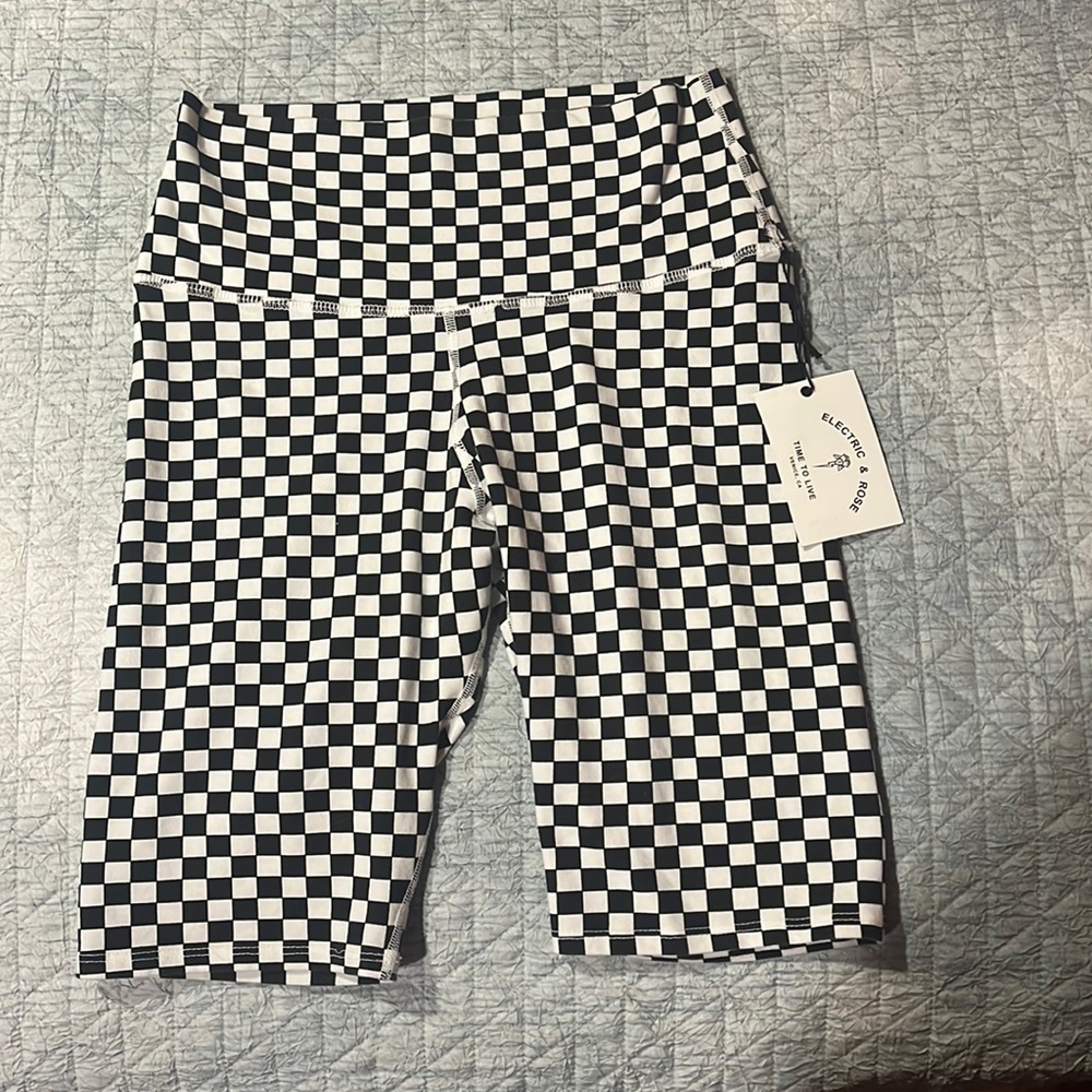 Electric + Rose Checkered Biker Shorts